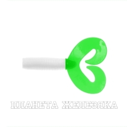 Твистер Credo Double Tail 1,96"/5 см White & Green 10шт. (HS-27-016) Helios