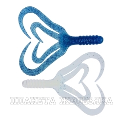 Твистер Credo Four Tail 3,35"/8,5 см Blue Sparkles & White 10шт. (HS-20-026) Helios