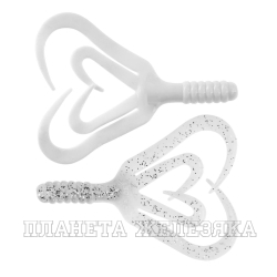 Твистер Credo Four Tail 3,35"/8,5 см White & Sparkles 10шт. (HS-20-002) Helios