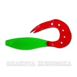 Твистер Kasandra 4"29/10,9см Lime & Red 5шт. (HS-34-021) Helios