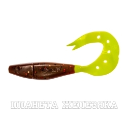 Твистер Kasandra 4"29/10,9см Rusty Gold & Lime 5шт. (HS-34-017) Helios