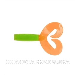 Твистер несъедоб. Credo Double Tail 1,96"/5 см Lime & Orange 100шт. (HS-27-020-N) Helios