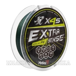 Шнур Extrasense X4S PE Green 92m 2.5/38LB 0.28mm (HS-ES-X4S-2.5/38LB) Helios