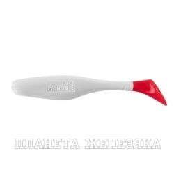 Виброхвост несъедоб. Vigor 3,75"/9.5 см White & Red 100шт. (HS-6-003-N) Helios