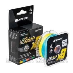 Шнур JIG CONNECT X8 PE Multicolor 150m #2.5, 0.25mm 17.3кг/25.7LB (T-N-JC-X8-0.25-150-M) NISUS