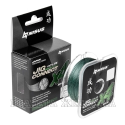 Шнур JIG CONNECT X4 PE Dark Green 100m #12.0, 0.70mm 55.5кг/127.5LB (T-N-JC-X4-0.70-100-DG) NISUS