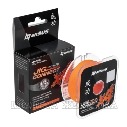 Шнур JIG CONNECT X4 PE Orange 150m #0.4, 0.10mm 3.6кг/7.9LB (T-N-JC-X4-0.10-150-O) NISUS