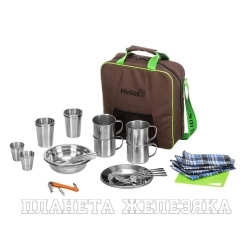 Набор для пикника Picnic на 4 персоны коричневый (HS-PCB-4) Helios