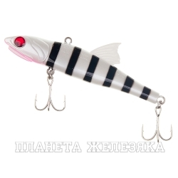 Воблер LITTLE JACK Forma Adict 78mm 22g #Zebra milk black