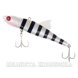 Воблер LITTLE JACK Forma Adict 120mm 42g #Zebra milk black