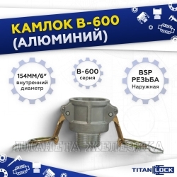 Камлок алюминиевый типа B серия "EcoLine", розетка наруж. резьба BSP 6", TL600BAL-EL