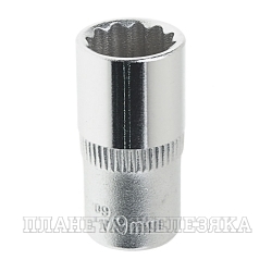 Головка торцевая  9мм 1/4" 12-гранная L=25мм ROCKFORCE RF-52909 /1/50