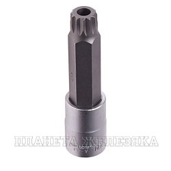 Головка-бита SPLINE 12-лучевая M16 1/2" (L-100мм) с отверстием ROCKFORCE /1/10