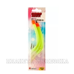 Крючок оснащенный кембриком HIGASHI Gummi Makk #10/0  (set-3pcs) #03 Yellow