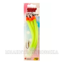 Крючок оснащенный кембриком HIGASHI Gummi Makk #12/0 (set-3pcs) #03 Yellow