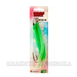 Крючок оснащенный кембриком HIGASHI Gummi Makk #12/0 (set-3pcs) #04 Green