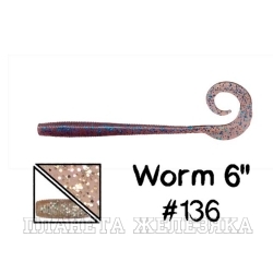 Приманка GARY YAMAMOTO Worm 6" #136