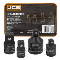 Набор адаптеров JCB-4048MPB ударных 3/4(F)x1/2"(M), 1/2(F)x3/4"(M), 3/8(F)x1/2"(M), 1/2(F)x3/8"(M)  4пр., в ложементе JCB /1/40