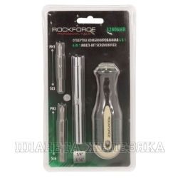 Отвертка RF-32806MR комбинированная 1/4"; 5/16" (PH1; PH2; SL5; SL6) в блистере ROCKFORCE /1/50