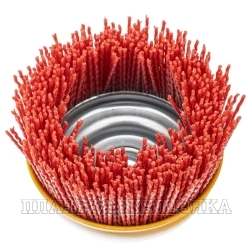 Щетка для УШМ, 100 мм, Чашка, нейлоновая щетина, М14// Denzel