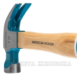 Молоток-гвоздодер,200 г, угол 45, магнит, обрезиненная рукоятка AMERICAN HICKORY // GROSS