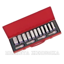 Набор головок E-Star 13 пр.1/2",3/8" E4-E20 на планке KING TONY