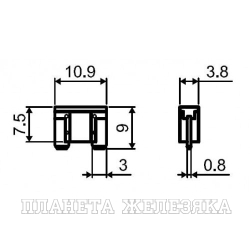 Предохранитель 10А флажковый MICRO TESLA