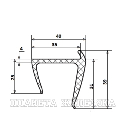 Уплотнитель двери фургона ГАЗ-3302 L=2.6м