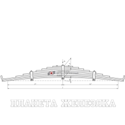 Рессора КАМАЗ-4310 задняя 9 листов L=1468мм из ст.ПП