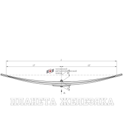 Рессора ГАЗ-3307 задняя дополнительная 3 листа L=1150мм ЧМЗ