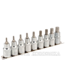 Набор головок-бит TORX 9 пр.1/2" T20-T60 на планке АВТОДЕЛО