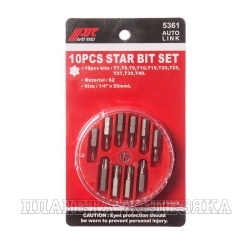 Набор бит 10 пр.TORX T7-T40 1/4" блистер JTC