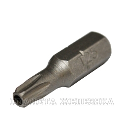 Бита TORX Т25H L=25мм 1/4" с отверстием ROCKFORCE