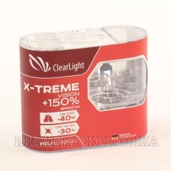 Автолампа 12V H11 55W PGJ19-2 CLEARLIGHT X-treme Vision Light +150% к-т