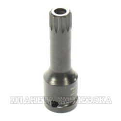 Головка-бита Spline M16T 1/2" L=78 мм ударная с отверстием ROCKFORCE