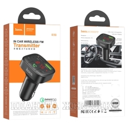 ФМ модулятор Promise QC3.0 car BT FM transmitter черный HOCO