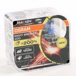 Автолампа 12V H4 60/55W P43t OSRAM NIGHT BREAKER +200% EURO BOX к-т