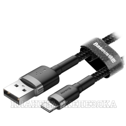 Кабель 8-pin-USB 1м. 2.4A серый-чернный BASEUS