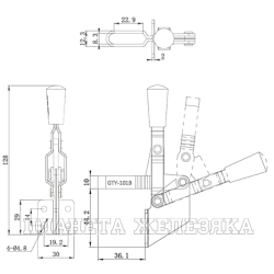 Зажим вертикальный усилие 100кг UMC-101B