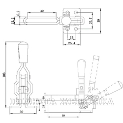 Зажим вертикальный усилие 100кг UMC-12050UL