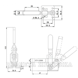 Зажим вертикальный усилие 120кг UMC-12030