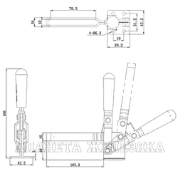 Зажим вертикальный усилие 180кг UMC-101E