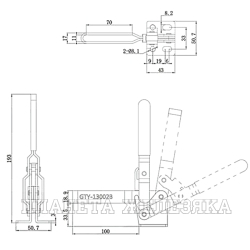 Зажим вертикальный усилие 240кг UMC-13002B