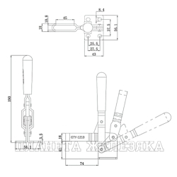 Зажим вертикальный усилие 260кг UMC-1210