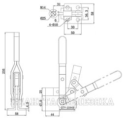 Зажим вертикальный усилие 380кг UMC-10448