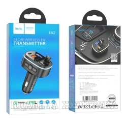 ФМ модулятор Hoco E62 Fast PD20W+QC3.0 car BT FM transmitter black