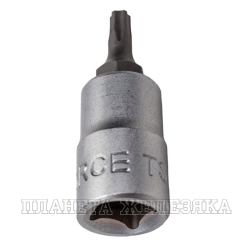 Головка-бита TORX PLUS TS15H L=32мм 1/4" 5 лучей с отверстием FORCE