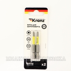 Бита TORX Т10 L=50мм 1/4" 2шт блистер KRANZ