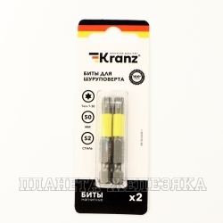 Бита TORX Т30 L=50мм 1/4" 2шт блистер KRANZ