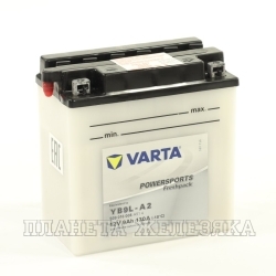 Аккумулятор для мотоциклов VARTA 12V 9 а/ч YB 9L-А2 509 016 008 обр.полярность cухоз.